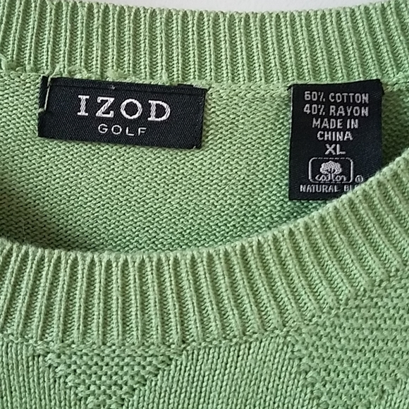 IZOD Golf long sleeve tee. Green, XL - Picture 3 of 8